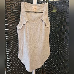 Chaser Heather Gray Ruffle Tank Top